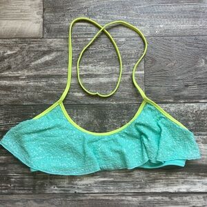 Victoria's Secret Aqua and Lime Sequin Bikini Top